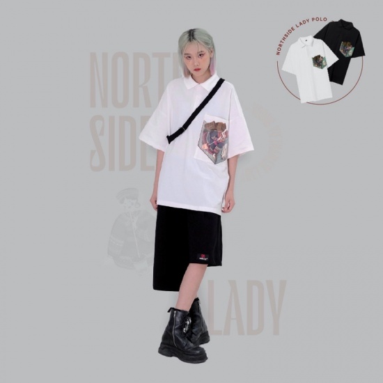 NORTH SIDE LADY POLO (BLACK/ WHITE) - YOUNG VIETNAMESE LADY COLLECTION